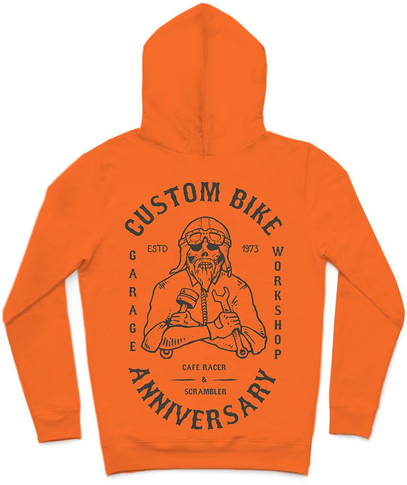 Garage Workshop Trendy All-Over Print Solid West Side Hoodie