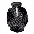 Black Paisley Bandana Hoodie
