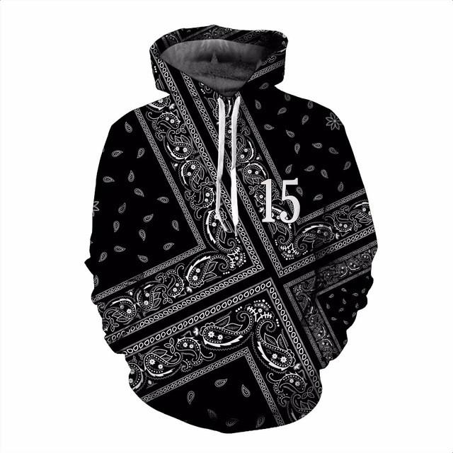 Black Paisley Bandana Hoodie