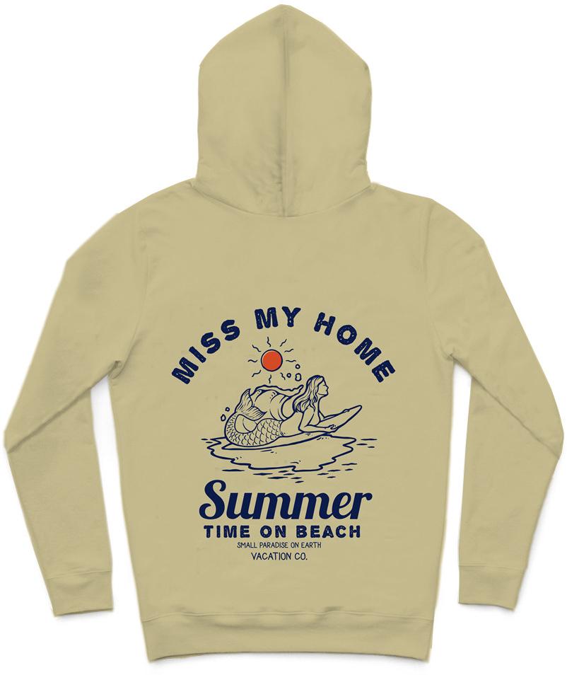 Summer Time II Trendy All-Over Print Solid Pavlova Hoodie