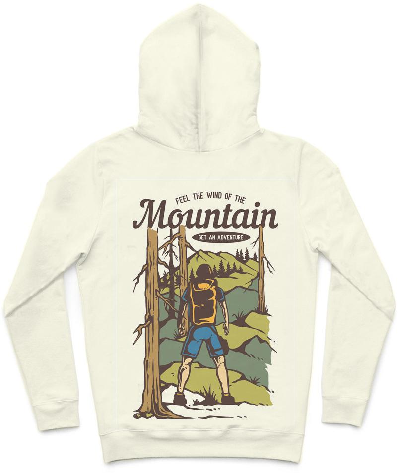 Get An Adventure Trendy All-Over Print Solid Soapstone Hoodie