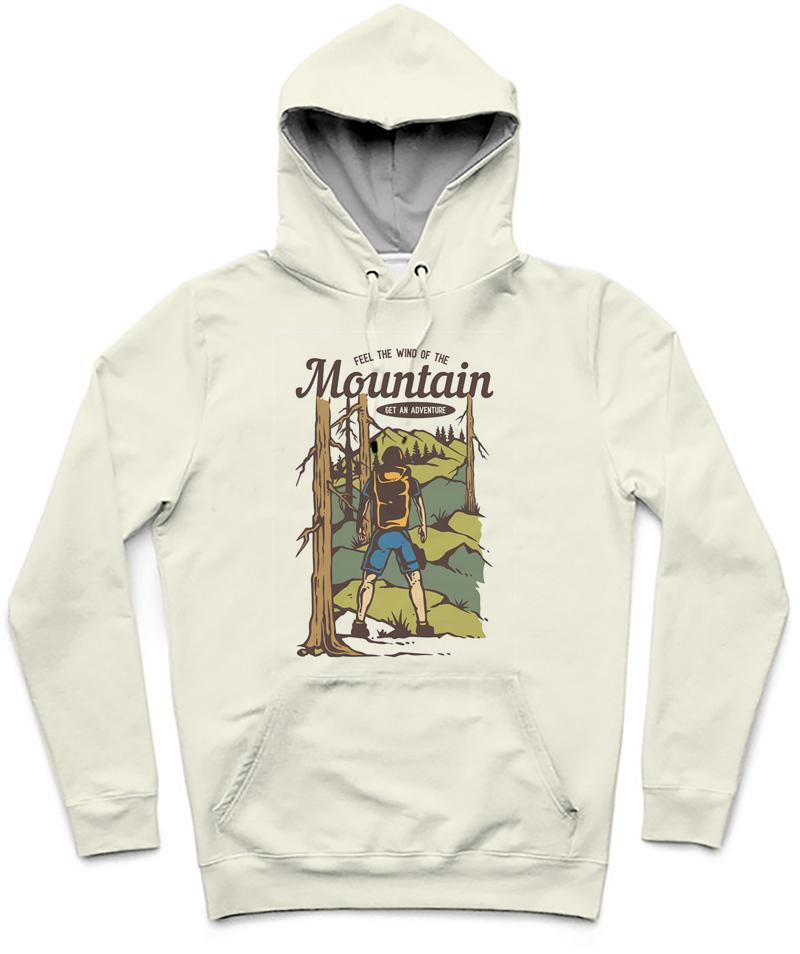 Get An Adventure Trendy All-Over Print Solid Soapstone Hoodie