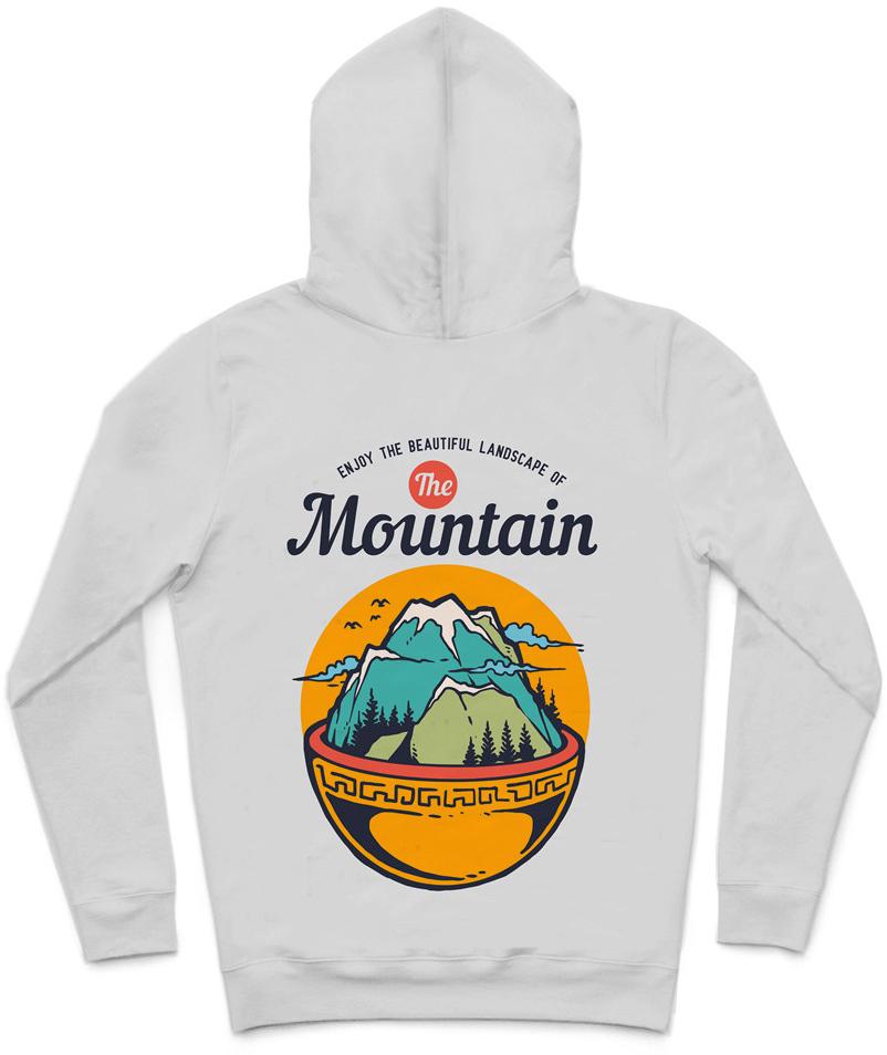 The Mountain Trendy All-Over Print Solid Very Light Grey Hoodie