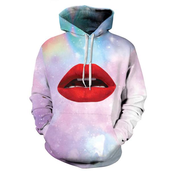 Red Lips Big Face Hoodie