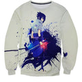 Sasuke Uchiha All Over Print Naruto Blue Crew Neck Sweatshirt
