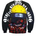 Naruto's Demons All Over Print Satanic Illuminati Cartoons Black Crew Neck Sweatshirt