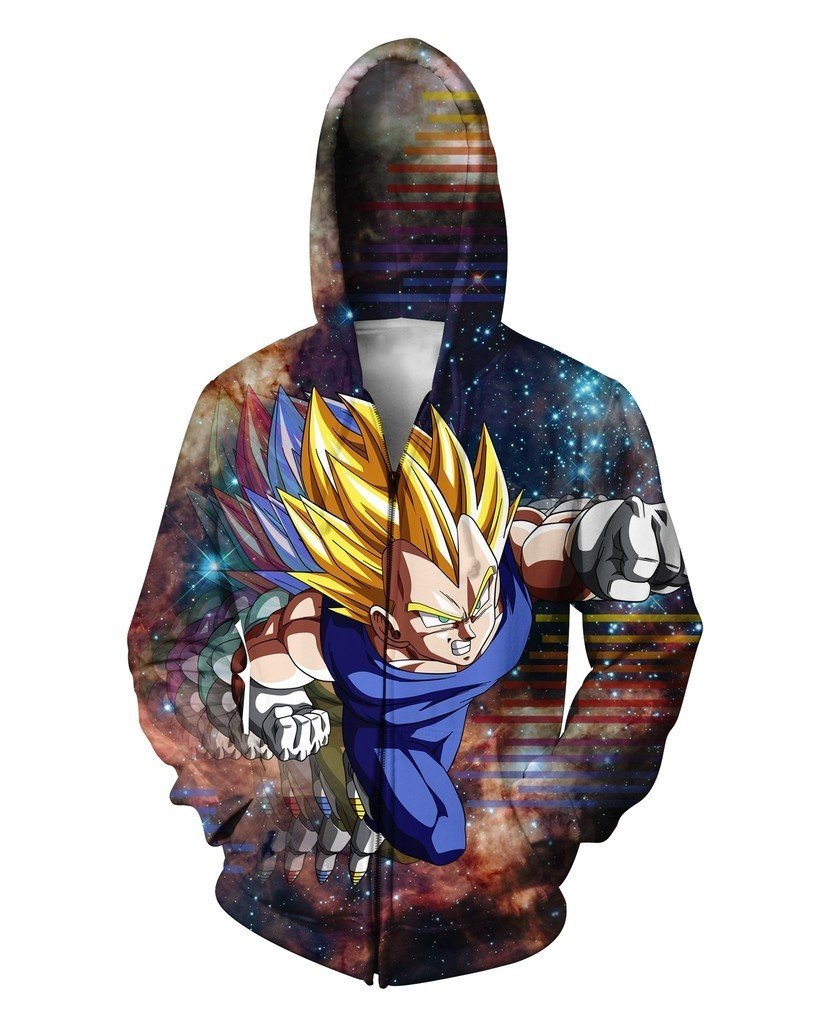 Vegeta In Space Zip Up Hoodie