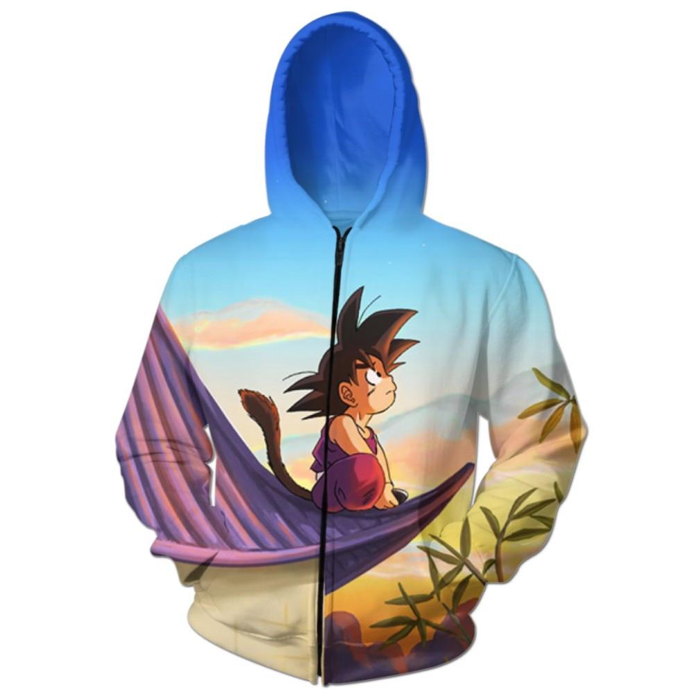 Kid Goku All Over Print Dragon Ball Z Zip Up Hoodie