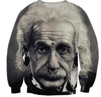 Hipster Albert Einstein Grey Sweatshirt