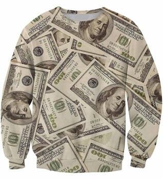 Hundred Dollar Bill Money Collage Sweatshirt