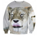 Cub Love All Over Print Grey Crew Neck Sweatshirt