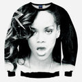 Talk That Talk All Over Print Rihanna Album Cover Black & White Crew Neck Sweatshirt