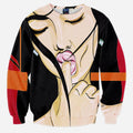 Sucking Fingers All Over Print Taste So Good Cute Girl Sucking Her Finger Crew Neck Sweatshirt