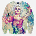 Thuggin Monroe All Over Print Marilyn Monroe Painting Crew Neck Sweatshirt