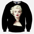 Marilyn Monroe All Over Print Black Crew Neck Sweatshirt