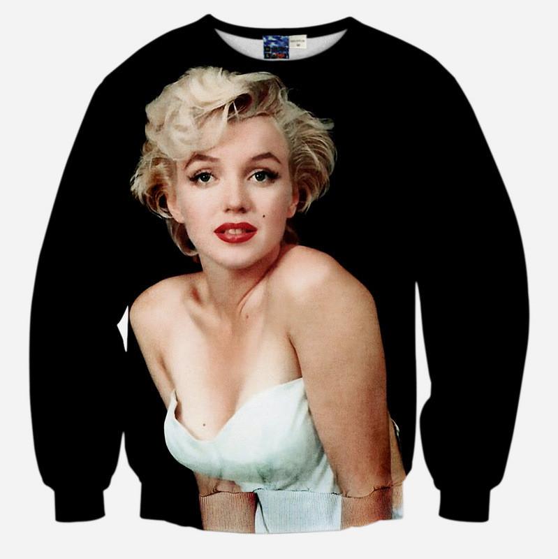 Marilyn Monroe All Over Print Black Crew Neck Sweatshirt