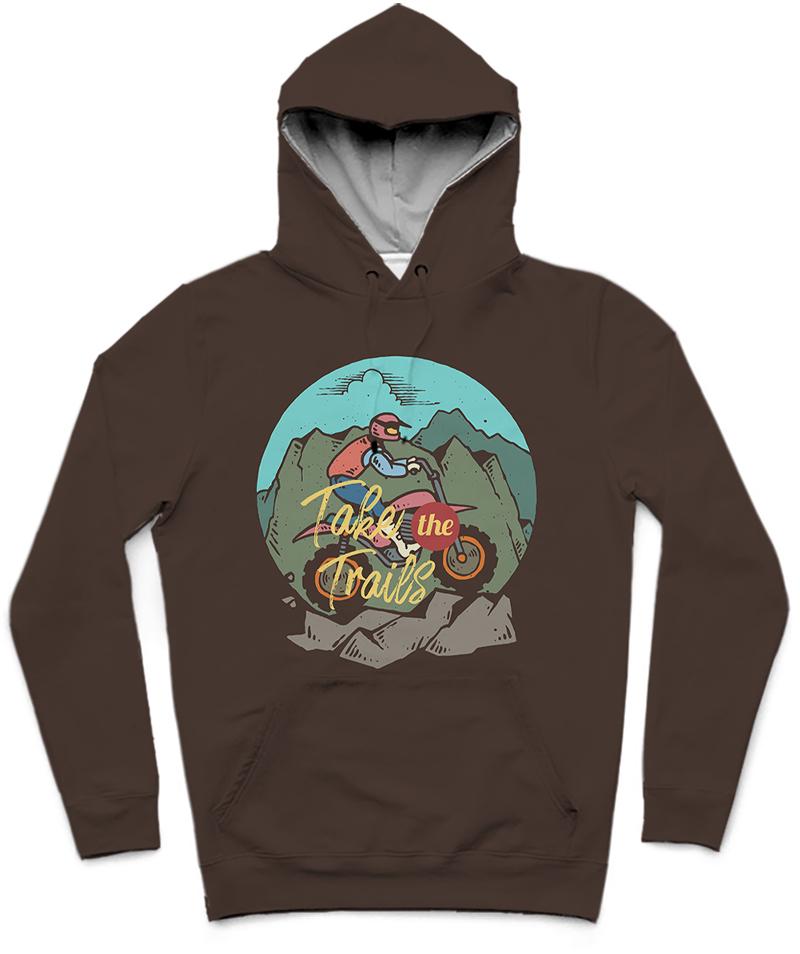 Take The Trails Trendy All-Over Print Solid Tobago Hoodie