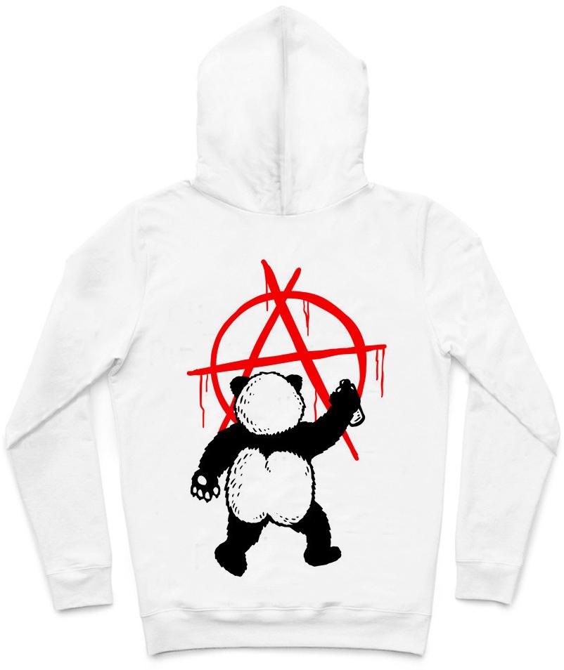 Pandalism Trendy All-Over Print Solid White Smoke Hoodie