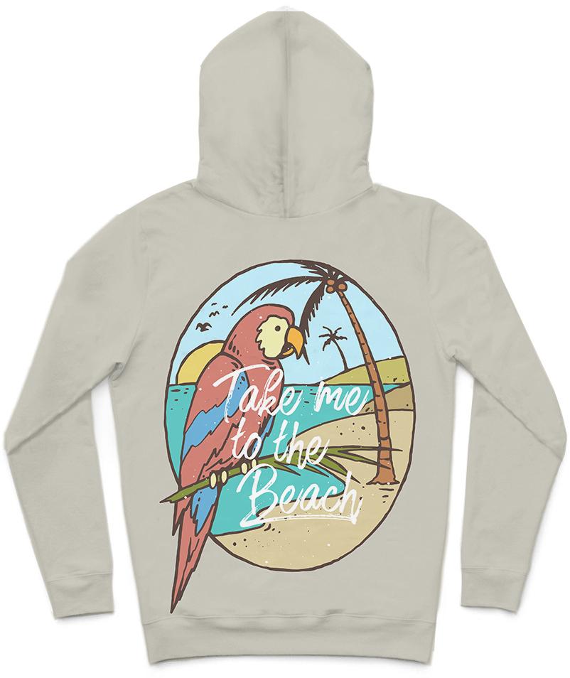 Take Me To The Beach Trendy All-Over Print Solid Grey Nickel Hoodie