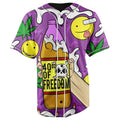 40 Oz Of Freedom Purple Button Up Baseball Jersey