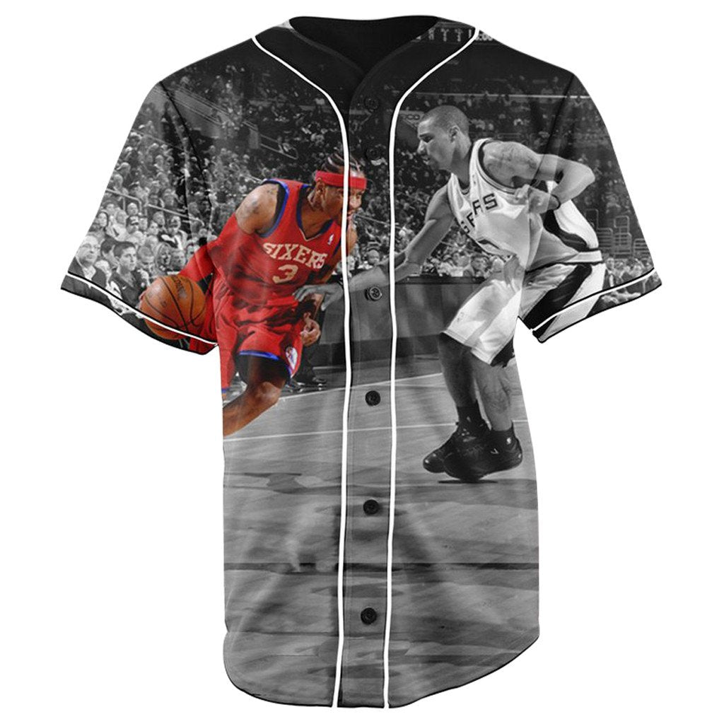 Allen Iverson V2 Button Up Baseball Jersey