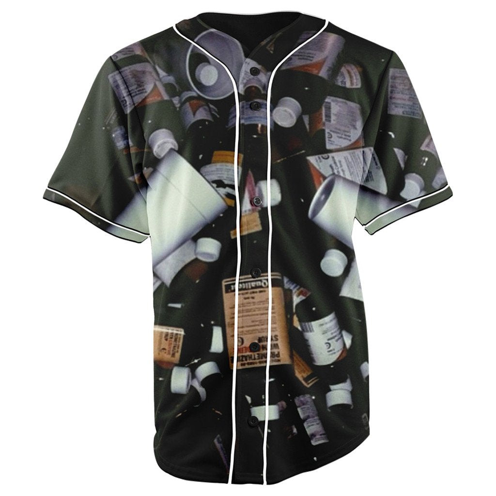 Promethazine With Codeine Button Up Baseball Jersey