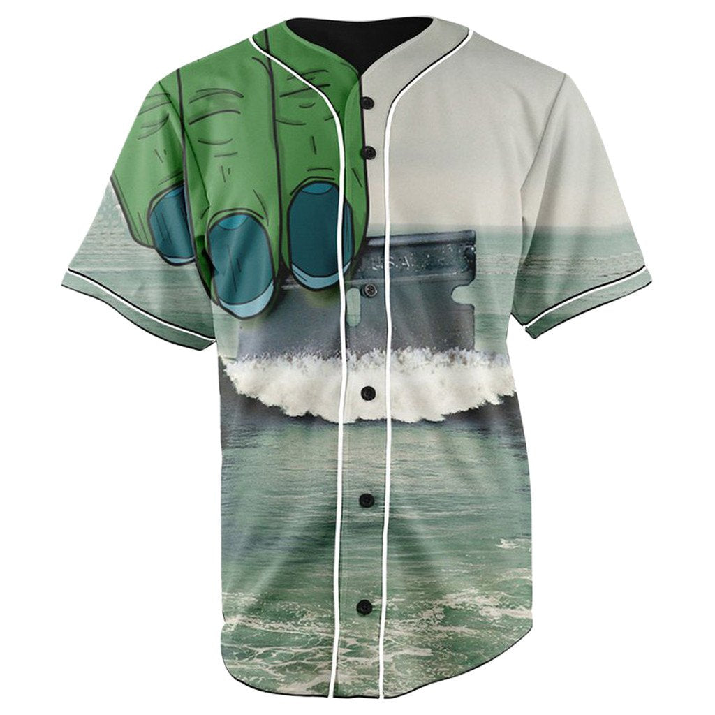 Cocaine Ocean Button Up Baseball Jersey