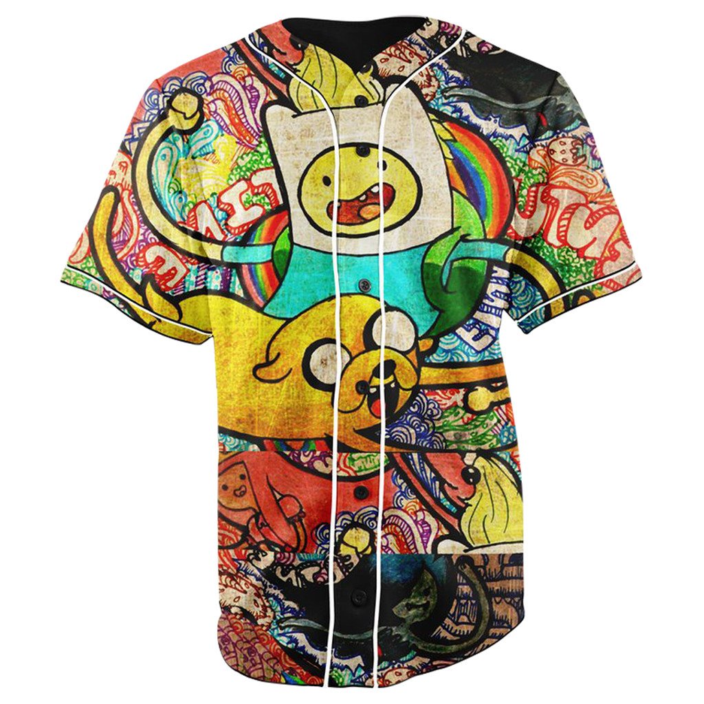 Adventure Time Button Up Baseball Jersey