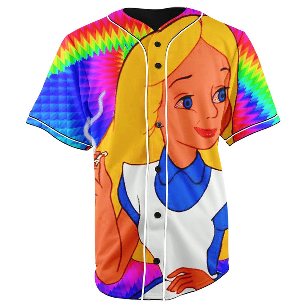 Alice's Adventures in Wonderland Button Up Baseball Jersey