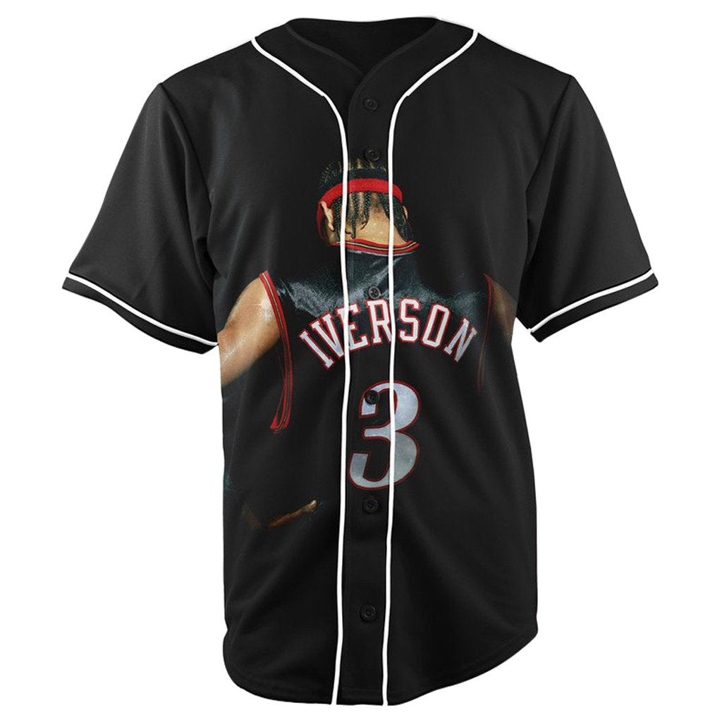 Allen Iverson V3 NBA Button Up Baseball Jersey