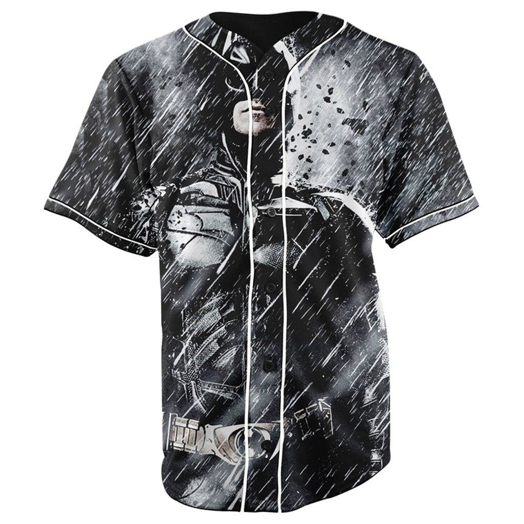 Batman Vibes Button Up Baseball Jersey