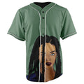 Rihanna Green Button Up Baseball Jersey