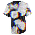 Blurred Roses Black & White Button Up Baseball Jersey