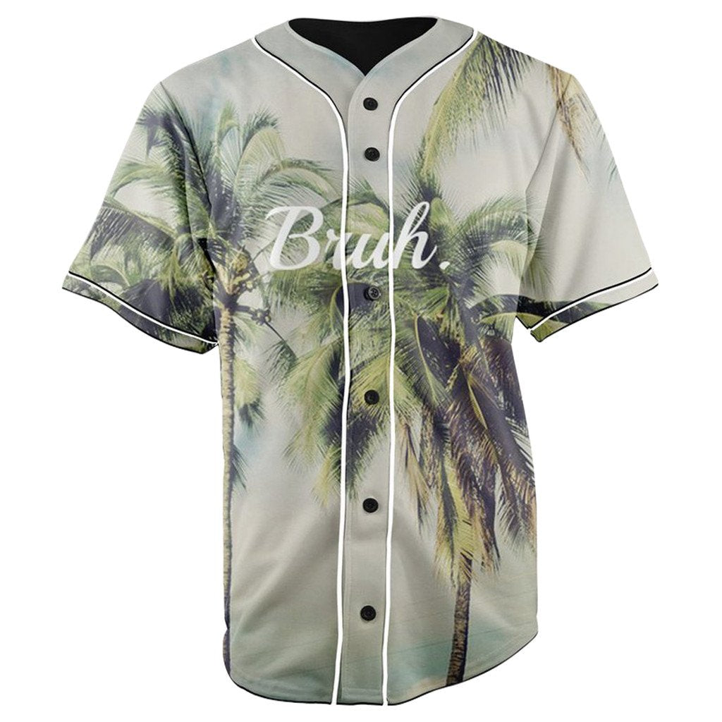 Bruh Button Up Baseball Jersey