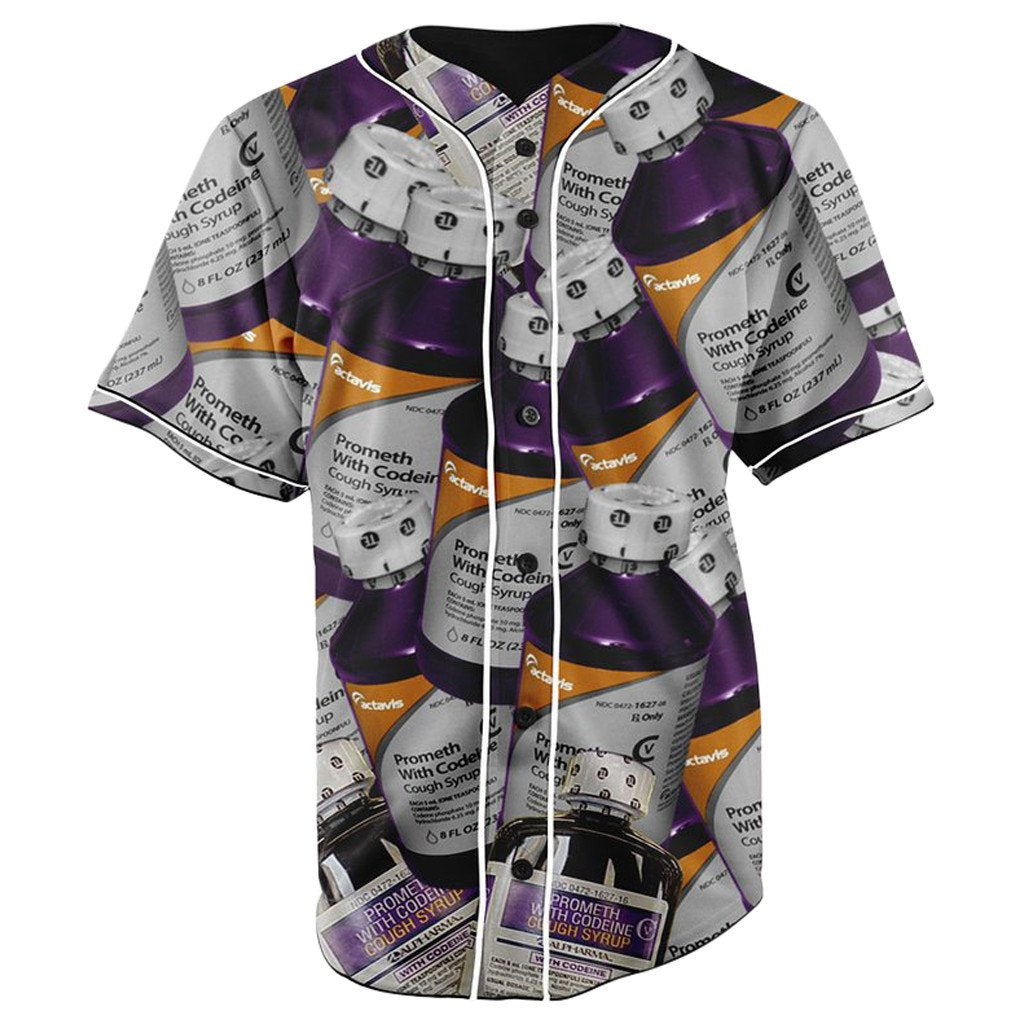Codeine Compilation Button Up Baseball Jersey