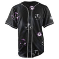 Diamonds Dancing Black Button Up Baseball Jersey