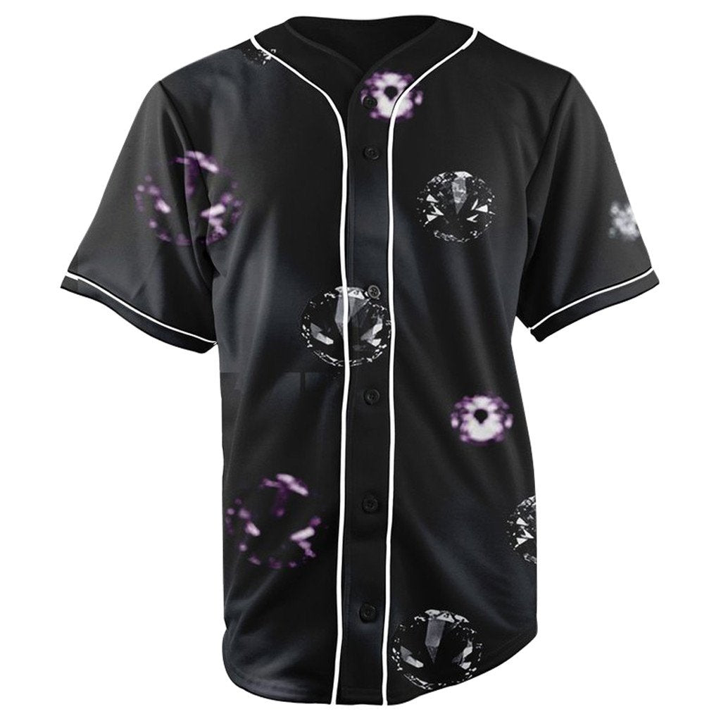 Diamonds Dancing Black Button Up Baseball Jersey