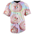 Donuts Tie Dye Button Up Baseball Jersey