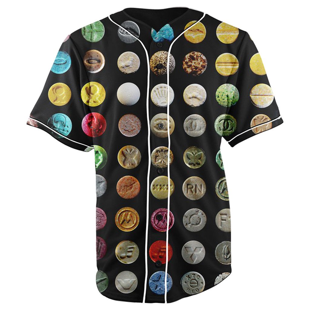 Ecstasy Black Button Up Baseball Jersey