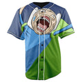 Finn The Human Adventure Time Button Up Baseball Jersey