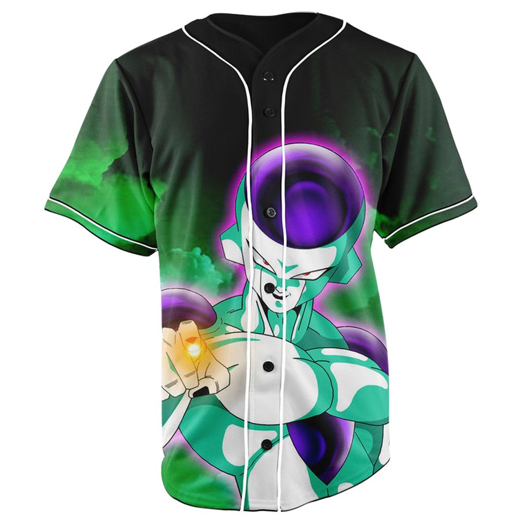 Frieza Dragon Ball Z Black Button Up Baseball Jersey