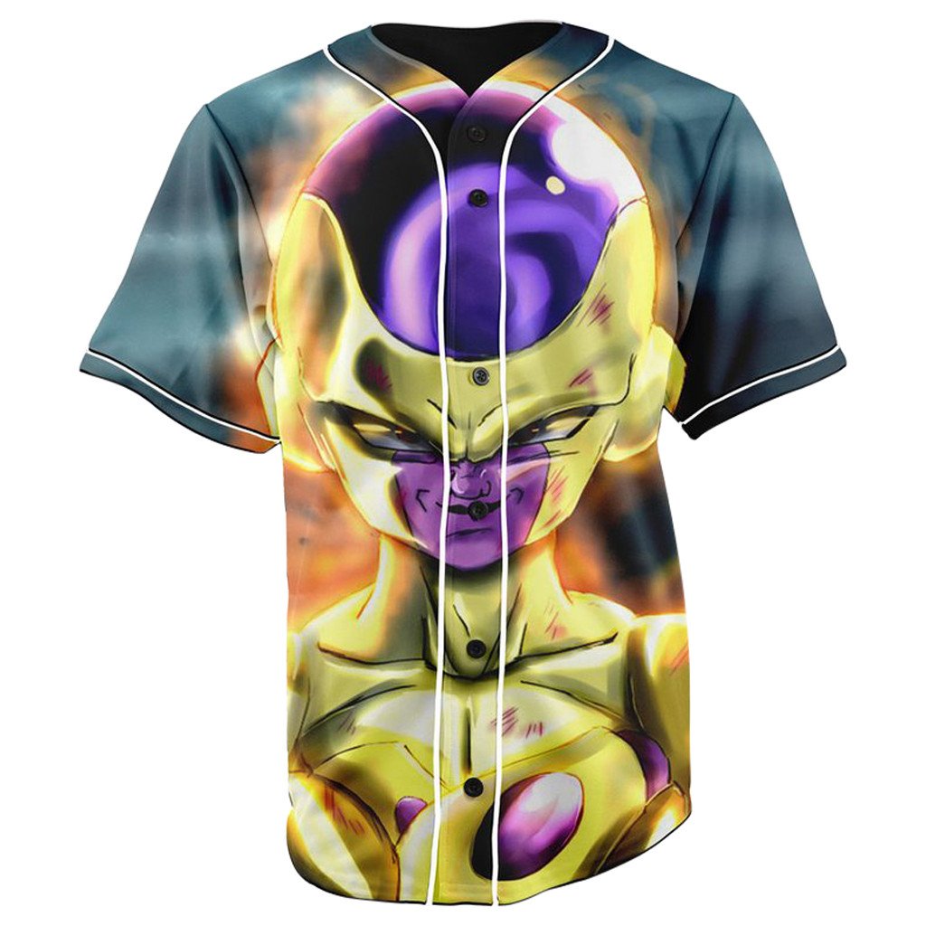 Golden Frieza Dragon Ball Z Button Up Baseball Jersey