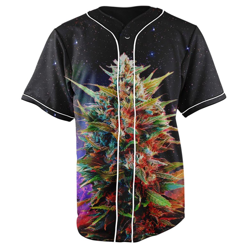 Galaxy Kush Black Button Up Baseball Jersey