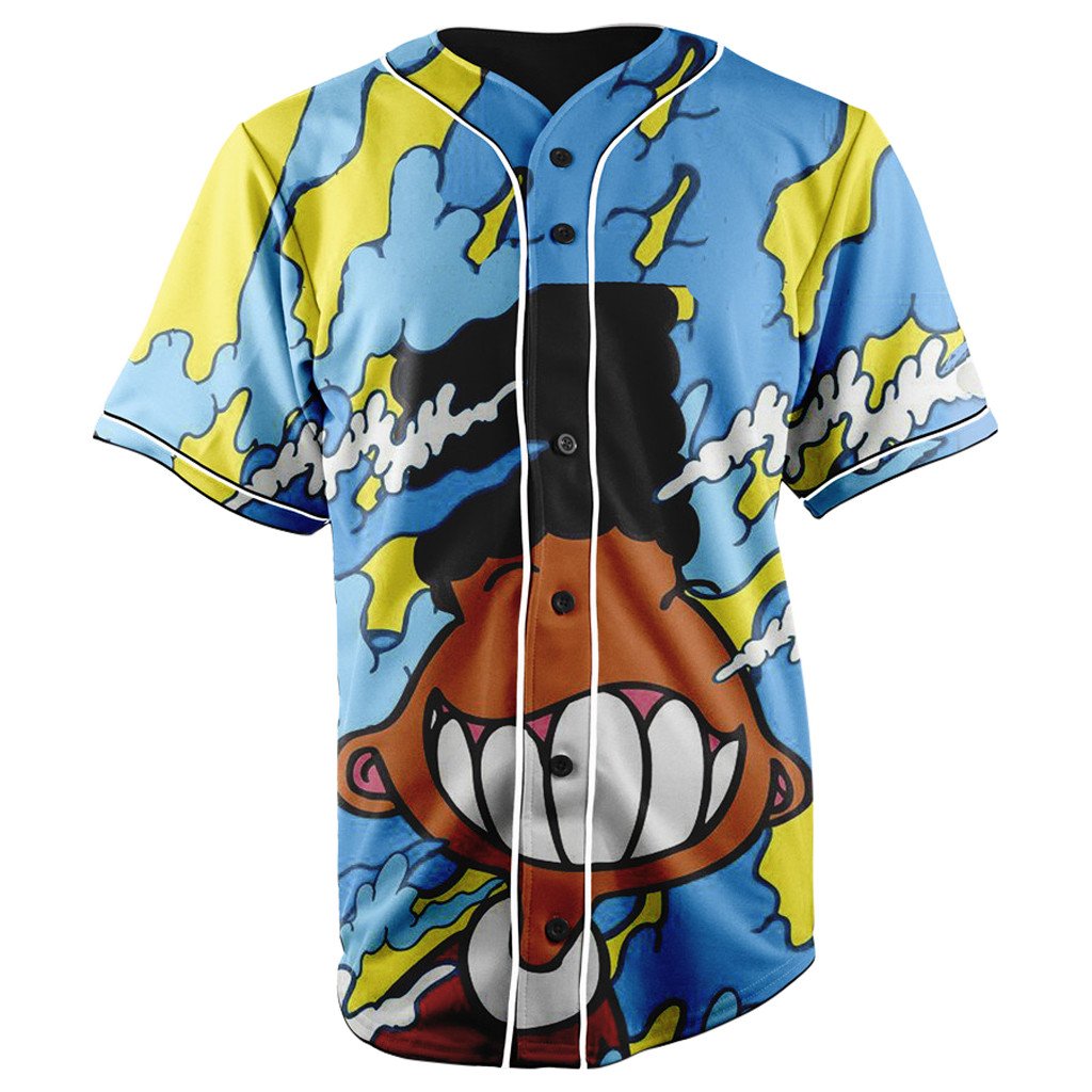 Gerald Sky Blue Button Up Baseball Jersey