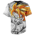 Goku Kamehameha Dragon Ball Z Black & White Button Up Baseball Jersey