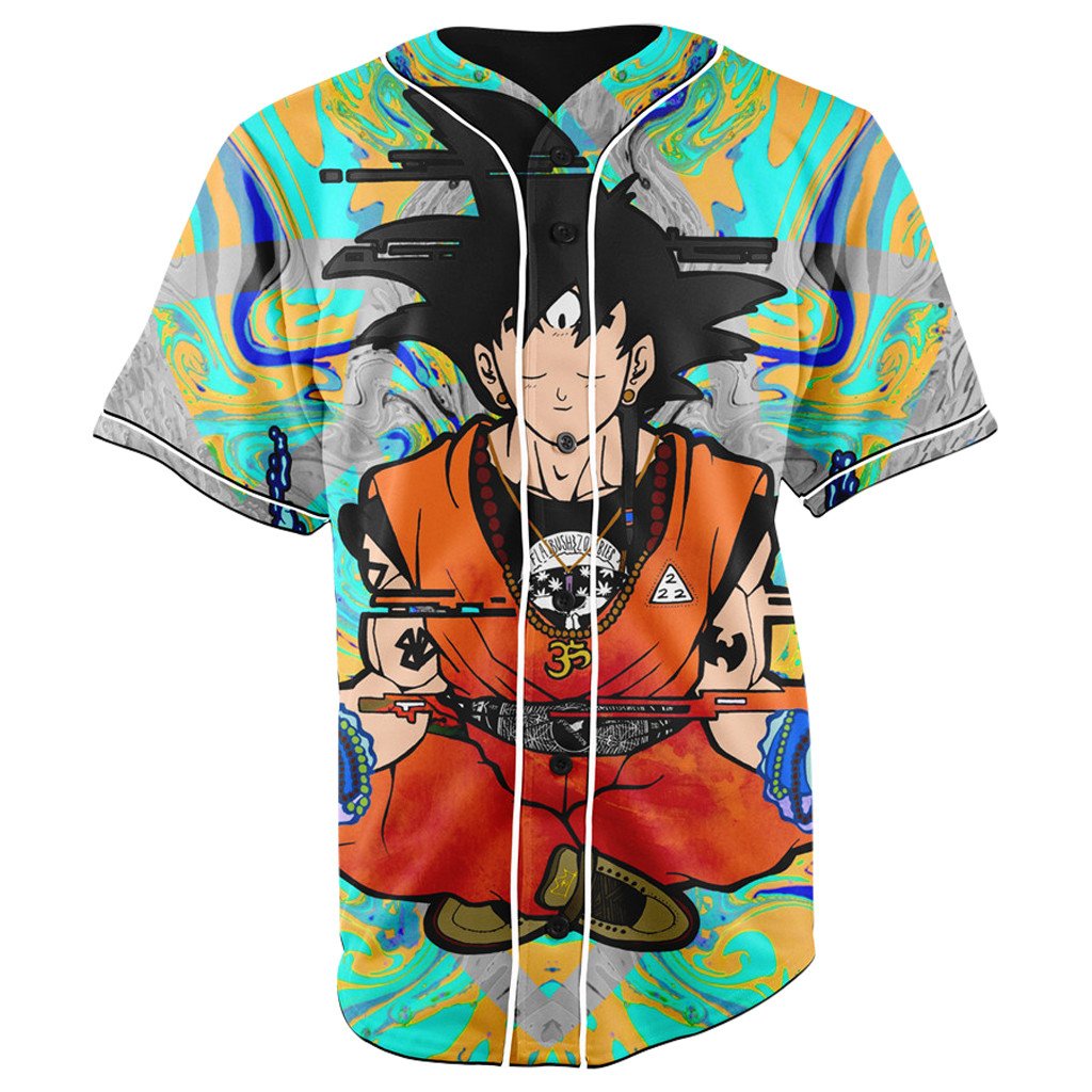 Goku Vibes Dragon Ball Z Button Up Baseball Jersey