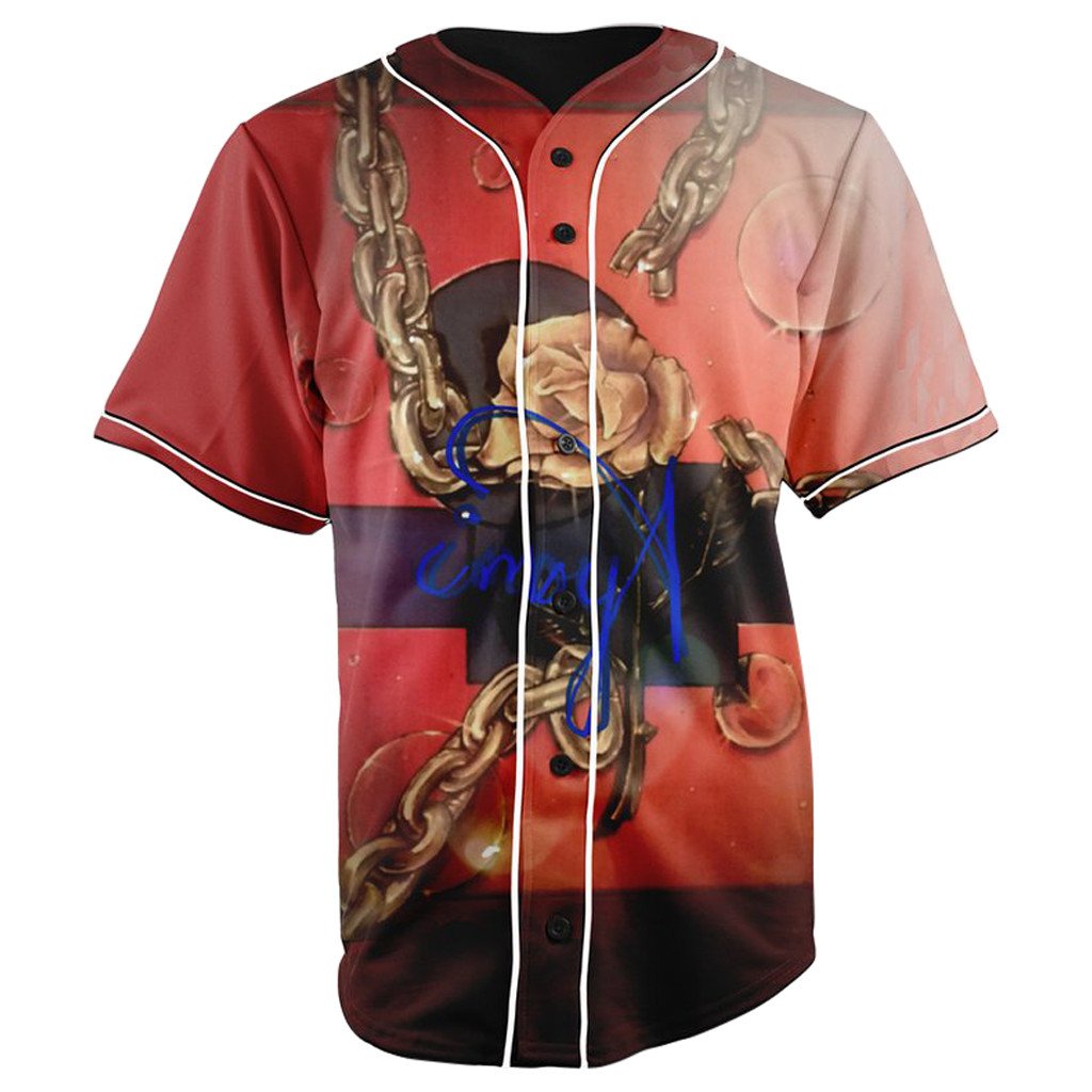 Gold Chains and Roses Button Up Baseball Jersey