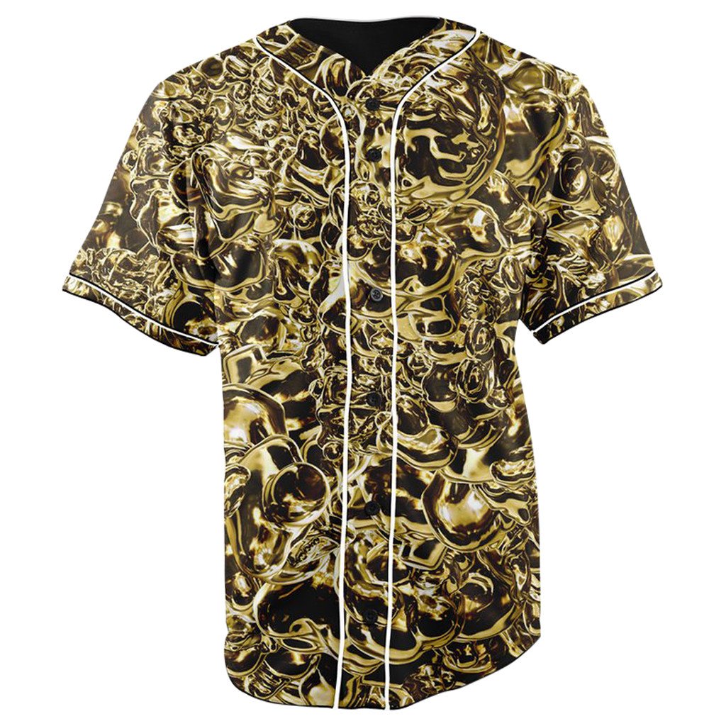 Gold Chains Button Up Baseball Jersey