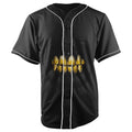 Gold Grillz Black Button Up Baseball Jersey