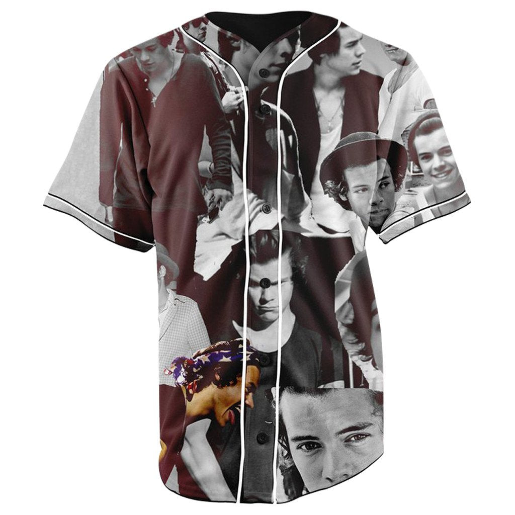 Harry Style One Direction Paparazzi Button Up Baseball Jersey